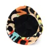 Nieuwe Outdoor Multicolor Rainbow Faux Bont Winter Emmer Hoeden Vrouwen Meisje Letter Patroon Fisherman Hoed Zachte Warm Lady Panama Gorros