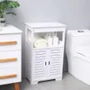 Waco Banheiro armário de madeira de plástico, livre de estar simples organizador de armazenamento simples, banho toile toalha toalha Lavanderia Liquid Stores - Branco