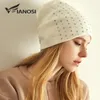 VIANOSI Kış Şapka Yün Beanie Cap Kadınlar Katı Sıcak Örme Kırmızı Marka Kaşmir Gorro Bayanlar Yumuşak Bonnet Caps