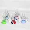 hookahs Clear Thick double perc ashcatcher glass water pipes ash catcher Recycler heady blown 14mm 18mm dab bongs