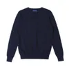 Mens trui crew nek polo heren klassiek borduurwerk sweatshirt gebreide katoenen vrije tijd warmte truien jumper pullover 5 kleuren