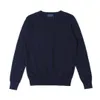 Mens tröja Crew Neck Polo Mens Classic Embroidery Sweatshirt Knit Bomull Fritid Värme tröjor Jumper Pullover 5 färger