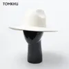 100% Wool Felt Hats White Wide Brim Fedoras For Wedding Party Hat Fedora Hat Women Winter Floppy Sombrero Mujer