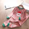 10 Stile Weihnachten Kinder Pyjama Set Weihnachtsmann Cartoon Dinosaurier Print Top + Hose 2 Teile/satz Kinder Jungen Mädchen Hause Kleidung