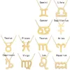 12 Constell Necklaces Pendants For Women Horoscope sign Astrology Galaxy Choker Necklace Jewelry Clavicle chain fashion
