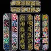 Nail Art Rhinestones 3D Crystal Stones Gems Pearl DIY Nail Art Decorations Gold Silver Alloy Diamond Rivet DIY Sequins Nail Rhinestone