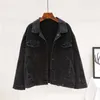 Kwiat Haft Ręka Frayed Denim Kurtka Kobiety Harajuku 2020 Wiosna Boho Jacket Oversize Chaquetas Mujer Casual Dżinsy