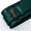 Bow Slipsar Mens Slips Green Solid Striped Wedding Tie För Män Hanky ​​Manschettknappar Silk Set Business Party Dibangu Designer MJ-72221