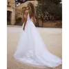 에리 트리 보헤미안 웨딩 드레스 비치 2020 Appliques 레이스 스파게티 스트랩 화이트 웨딩 드레스 로맨틱 빈티지 신부 드레스