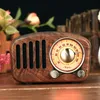 R919 Klassisk Retro Radio Receiver Portable Mini Wood FM SD MP3 Radio Stereo Bluetooth Högtalare AUX USB RechargeaBl1