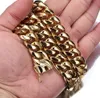 Acciaio colorato in oro 18k in acciaio da 10 mm 12 mm 14 mm Miami Cuban Link Neck Minlace Punk Catena doppia Classa di sicurezza a doppia sicurezza 18inch308594241