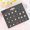Stud Luokey 30 Pairs/Set Stainless Steel Earrings For Women Tiny Small Animal Fruit Cute Children Kids Frog Bee Jewelry1