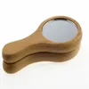 free shipping Wood Mirror Wooden Hand Mirror Vintage Portable Compact Makeup Hand Held Mirror Wedding Party Favor Gift