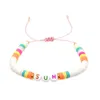 UVA Heishi Borda I Braccialetti Per Le Donne Braccialetto di Estate 2020 Lettera Personalizzata Pulseras Arcobaleno Boho Multicolor Gioielli Fatti A Mano