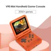 Powkiddy V90 Handhållen Game Player Flip Open Linux System 64 Bit Retro Game Console Byggt 2000 Games14741733