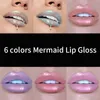 Handaiyan 6 Colors Glow Glow Glitter Shimmer Mermaid Lipgloss Lip Tint Moisturizing Waterproof Metall