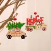 Décorations de joyeux noël 2021, ornement suspendu d'arbre de noël, décoration de voiture colorée en bois pour la maison, cadeaux suspendus Navidad232R