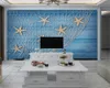 3d جدارية خلفيات 3d خلفيات لغرفة النوم الأزرق الخشب بلانك نجم البحر شبكة غرفة المعيشة wallcovering hd wallpaper