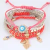 New Kabbalah Fatima Hamsa Hand Evil Eye Charms Bracelets Bangles Multilayer Braided Handmade Beads Pulseras For Women Men9132141