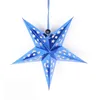 Décorations de Noël 3D Étoile brillante Stéréo Laser Lanterne en papier Pentagramme Lampe 30cm 45cm 60cm Ornements d'arbre suspendus Scène Decorati298b