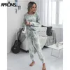 Bayan Baskı Eşofman Kadın 2 Parça Set Rahat Üst Ve Pantolon Sonbahar Loungewear Hoodies Kadın Giyim için Suits