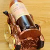 Retro nieuwe motorfiets wijn glazen houder hars wijn houder koken wijnfles houder met horloge en thermometer romantische diner craft verzamelen