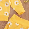 2020 nieuwe babykleding sets kleine meisjes lange mouw bloemen top + broek + hoofdband 3pcs / set Chrysanthemum gedrukt zuigelingen outfits M2711
