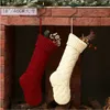 Mode julstrumpor stickar ull solida färg strumpor julklapp förvaring väska derocation xmas festival inomhus hushåll hänge