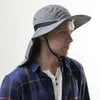 Summer Sun Hat wiadro Mężczyźni Kobiety Boonie Kapelusz z klapką Neck Outdoor UV Ochrona Duża Szeroka Brim Wędrówka Siatka Wędkarska Oddychająca1