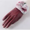 Cinq doigts gants 2021 hiver chaud véritable gant en cuir avec fourrure Rex femme véritable femme poignet à la main1