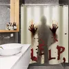 Halloween Shower Curtain Liner Window Curtains Bloody Hands for Halloween Decorations Bathroom Decor 71 Inch JK2009KD