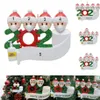 Hars 2020 Quarantine Kerst Ornament Kerstboom Hangende Decoratie Gift Sneeuwman Familie van Ornament met Masker Hand Gesmeten DHL