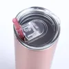 20oz Sublimation Skinny Tumbler Bouteilles d'eau Gobelet en acier inoxydable vierge DIY Coupes droites Isolé sous vide 600ml Gobelet de voiture Tasses à café