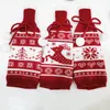 New Christmas Knitted Wine Bottle Cover Creative Tree Elk Snowflake Knitted Christmas Wine Bottle Cover Decoration Christmas Decorations