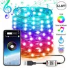 USB الجنية سلسلة أضواء الموسيقى مزامنة اللون rgb led قطاع بلوتوث التطبيق السيطرة النحاس الأسلاك سلاسل لعيد الميلاد حفل زفاف الديكور