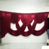 10フィートのWIDブルゴーニュ色の結婚式のカーテンの盗品背景パーティーの結婚式の装飾段階背景の盗品、サテンの壁のドレープ