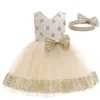 Baby Girls Dress Kids Wedding Bridesmaid Princess Robe With Big Bow Girls Robes Star Christmas Party pour 9m-5 ans
