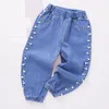 Jeans Children039s Kids Denim Uzun Pantolon Boys039 Yaz Sivrisinek Girls039 Karikatür Nefes Alabilir İnce 16Y11761527