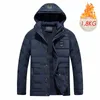 メンズダウンパーカスメン2022冬のブランドカジュアル長い厚いフリースウォームジャケットコートアウトウェアポケットデタッチ可能なハットジャケット1