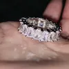 Vintage mode femmes anneaux de mariage pêche coeur CZ diamant doigt éternité bague de fiançailles rétro bijoux cadeau de noël