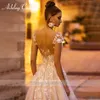 Ashley Carol robe De mariée a-ligne 2020 dos nu sur l'épaule perlée Appliques bouton princesse robes De mariée Vestido De Novia