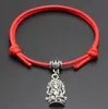 20pcs/lot Lucky Ganesha Buddha Elephant Charms Bracelet For Women Children Red Leather String Adjustable Bracelet DIY