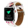 Skriv ut Läderbälte Armband Bangle Band Strap för Apple Watch Series 5 4 3 2 1 38mm 42mm 40mm 44mm