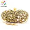 Ruby Red Diamond Flower Clutch Minaudiere Women Crystal Evening Bags Wedding Cocktail Party Purses and Handbags 200919