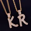 Iniziali per baguette ghiacciate lettere hip hop a pendente oro oro bling zirconia zirconia uomini hip hop a sospensione gioielli DE18621847