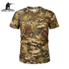 Hot Sale Mens Tshirt Kläder Taktisk Mens Skjorta Camouflage Army Fast Torkad Andningsbar Kortärmad Manlig Casual Shirt