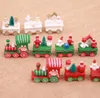 Noel Ahşap Tren Çocuklar Hediye Merry Christmas Dekorasyon Ev için Küçük Tren Popüler Dekor Noel Süsler Hediye Çocuklar için