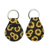 Sac à monnaie en néoprène porte-clés fleur de tournesol porte-clés Stock porte-chapstick porte-clés pendentifs taille environ 5.5*4.5 cm BT559