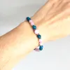 MG0805 6 mm hoogwaardige blauwe apatite meisjes armband hart chakra lucky armband healing edelsteen steen sierlijke yoga mala armband
