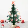 Albero di Natale fai da te in legno Verde Rosso Robusto albero di Natale in legno Ornamento da tavolo Regali di Natale fai da te per bambini